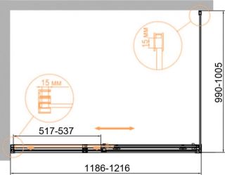 Душевой уголок Cezares DUET SOFT-M-AH-1-120/100-C-Cr